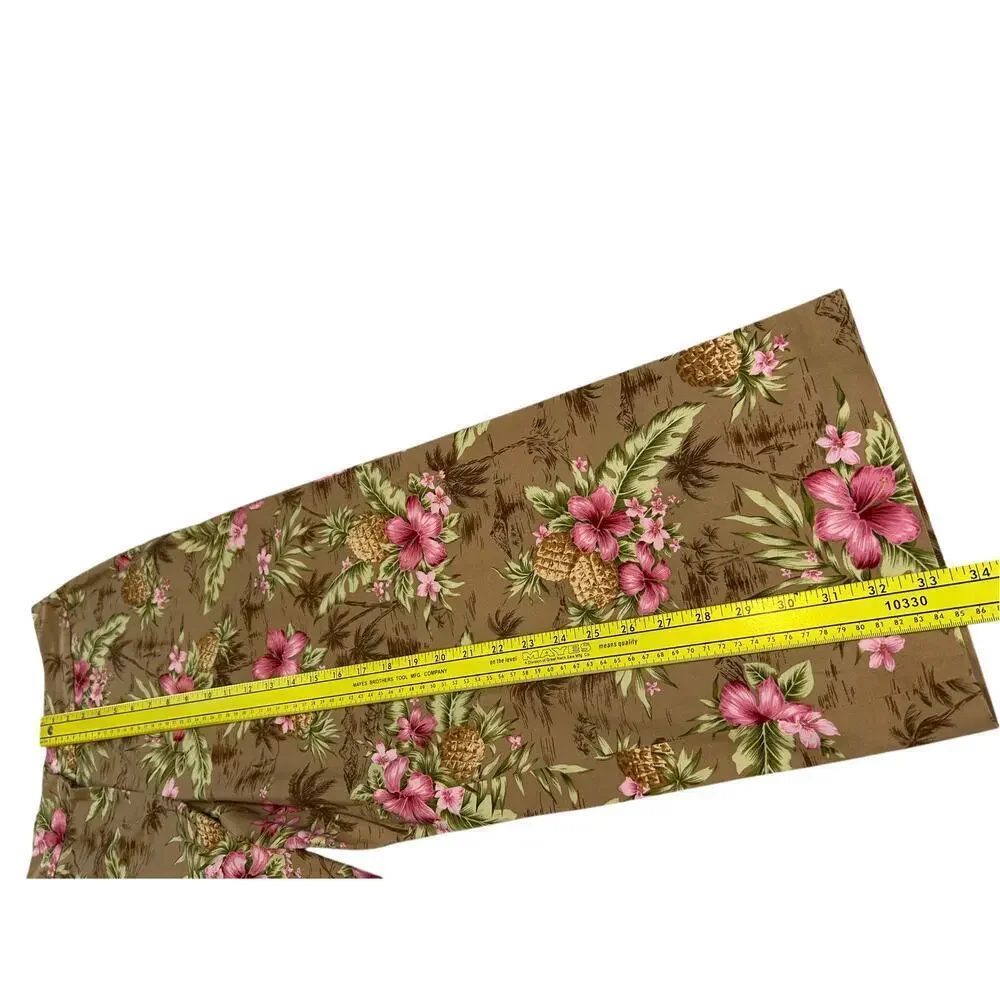 Tommy Bahama Stretch Wide Leg Tropical Print Crop Pants Size 8 Beach
